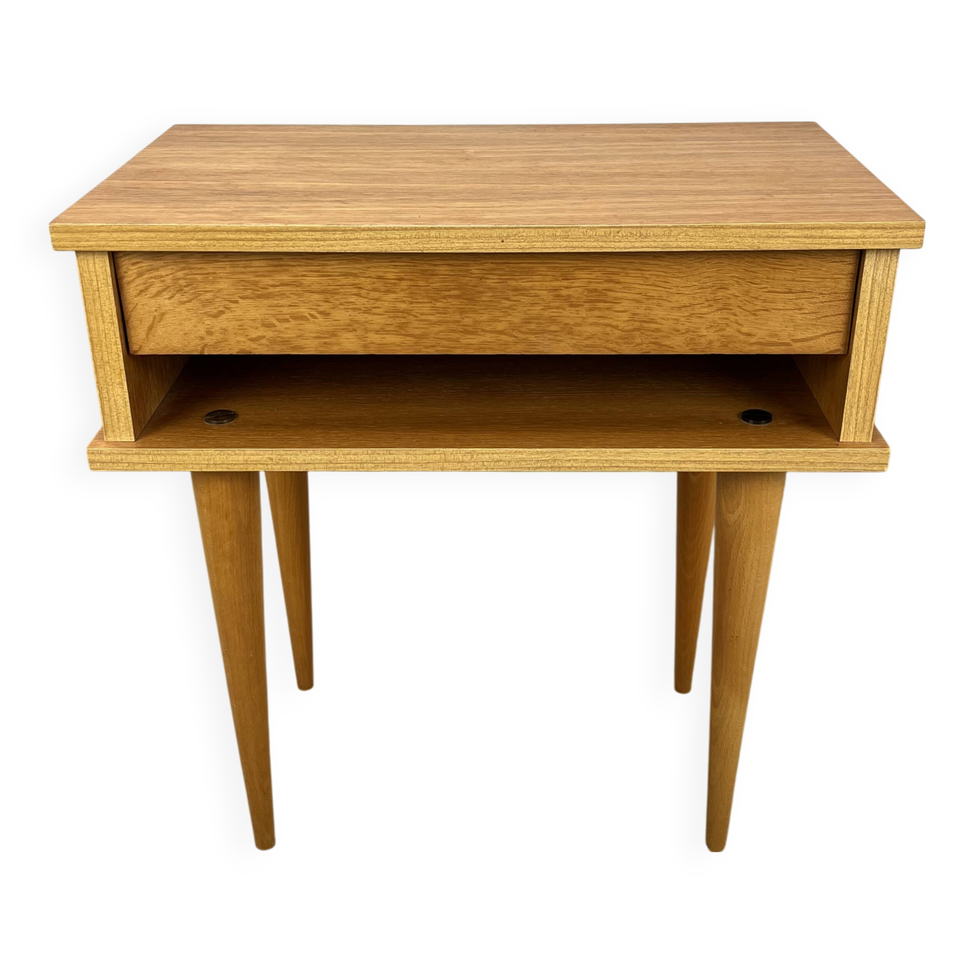 Vintage blond wood bedside table, 1960s