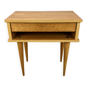 Vintage blond wood bedside table, 1960s
