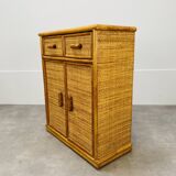 Rattan chest of drawers 60s