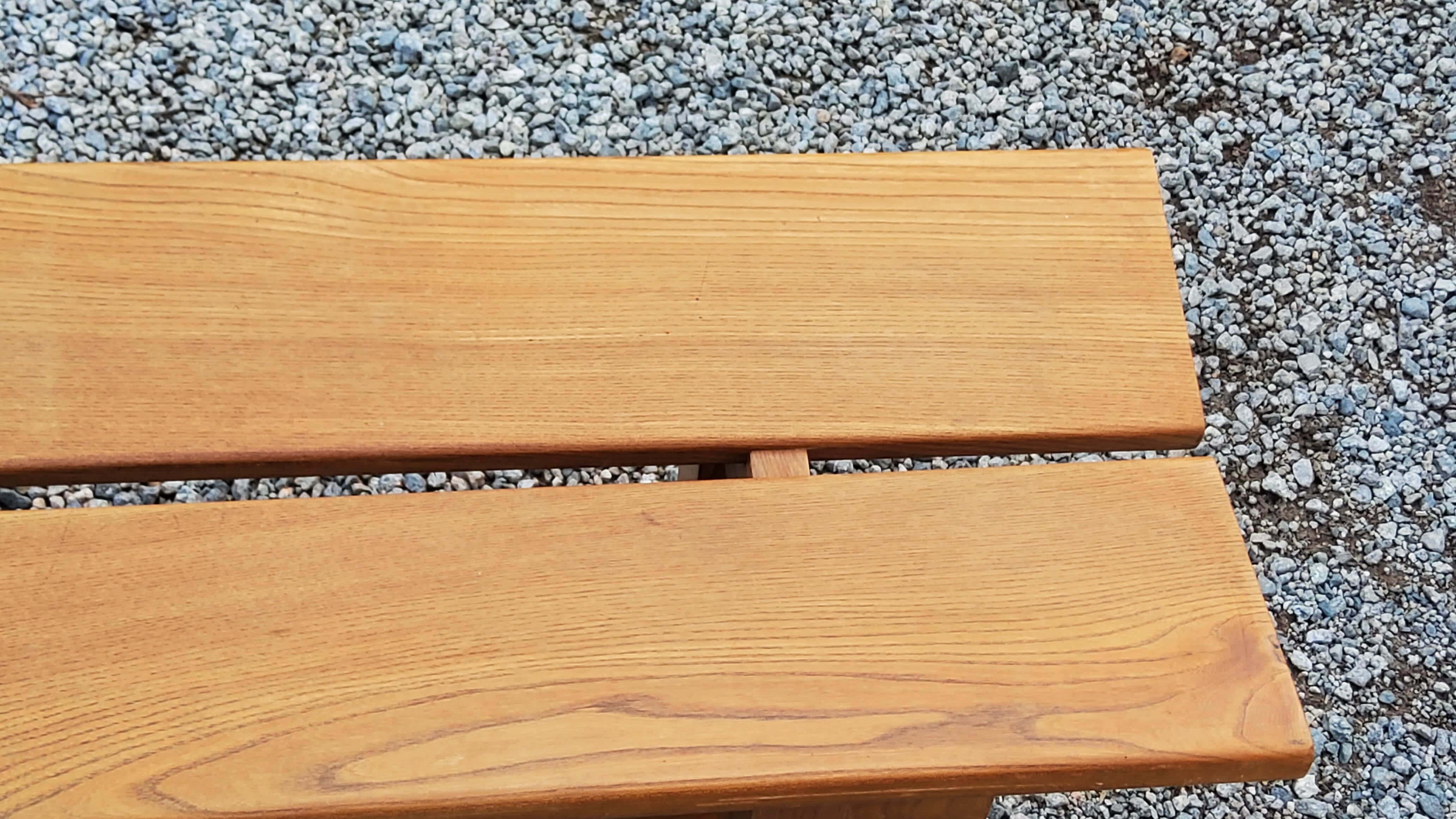 Solid elm bench from the 70s