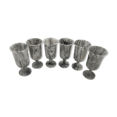 Service of 6 glasses on foot in baroque deco marble