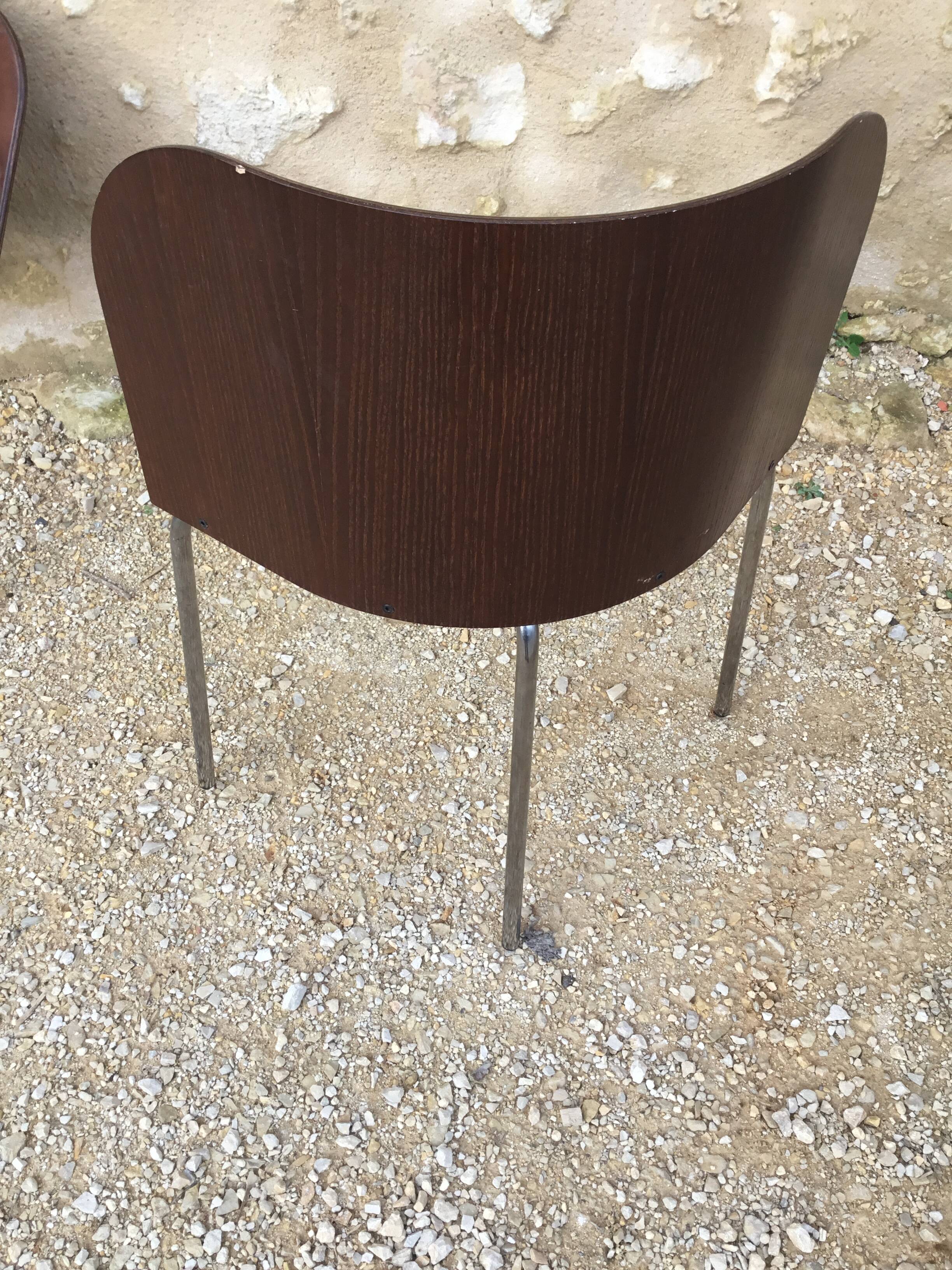 Ikea table late 20th century fusion model in dark wood and chrome legs