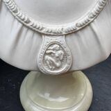 Alabaster bust of a woman signed Arnaldo Giannelli dated 1980.
