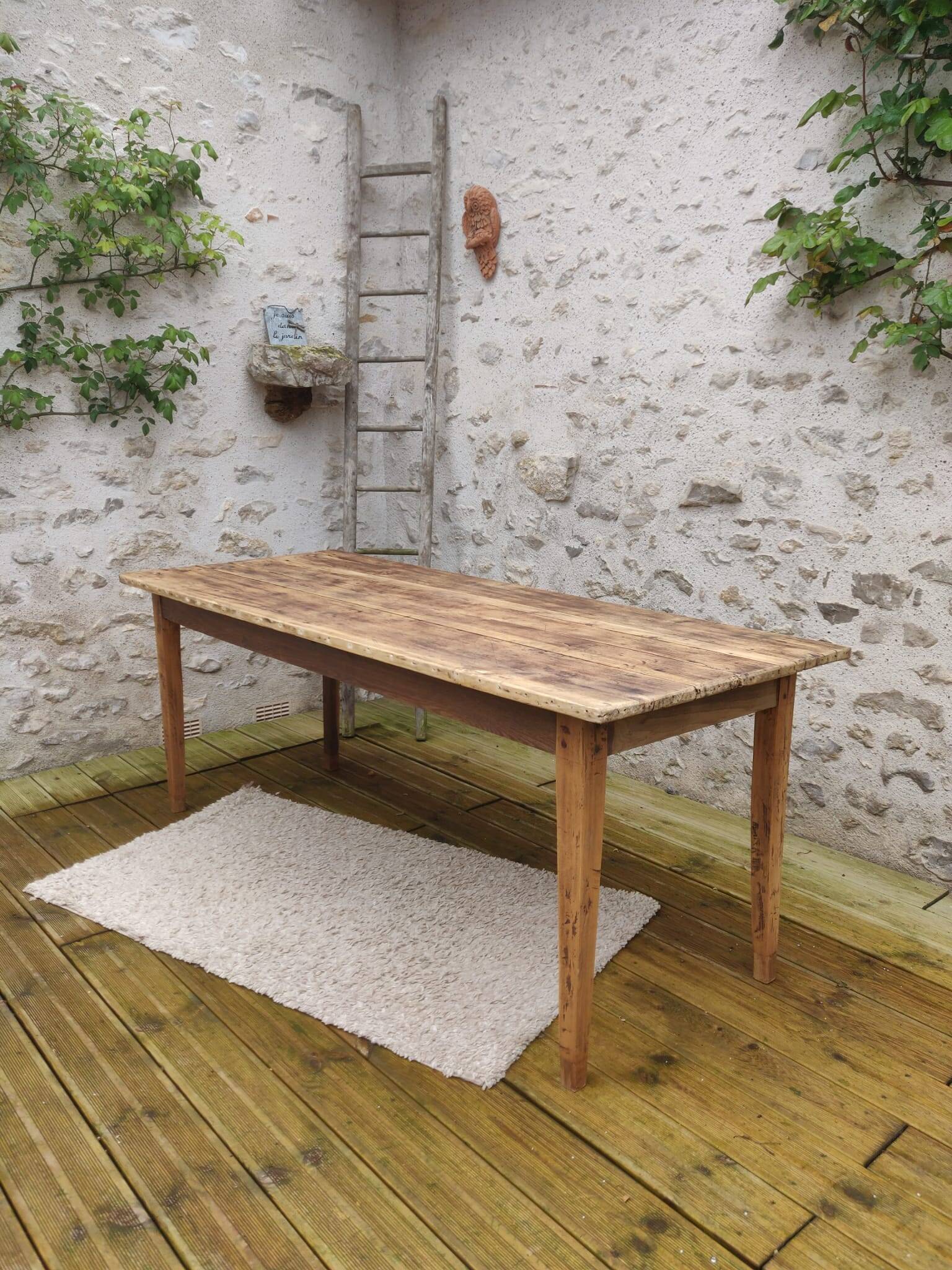 Table de ferme 191 cm x74 cm x 74,5 cm