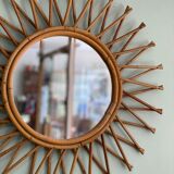 Old rattan mirror