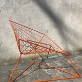 Orange lattice armchair