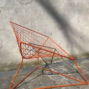 Orange lattice armchair