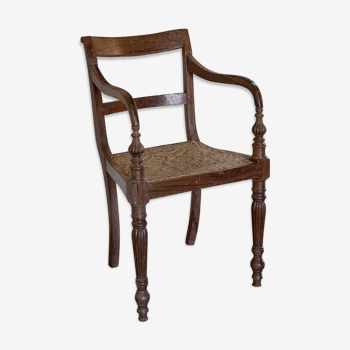 Indonesian mahogany chair and cannage