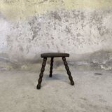 Vintage tripod stool with beaded legs