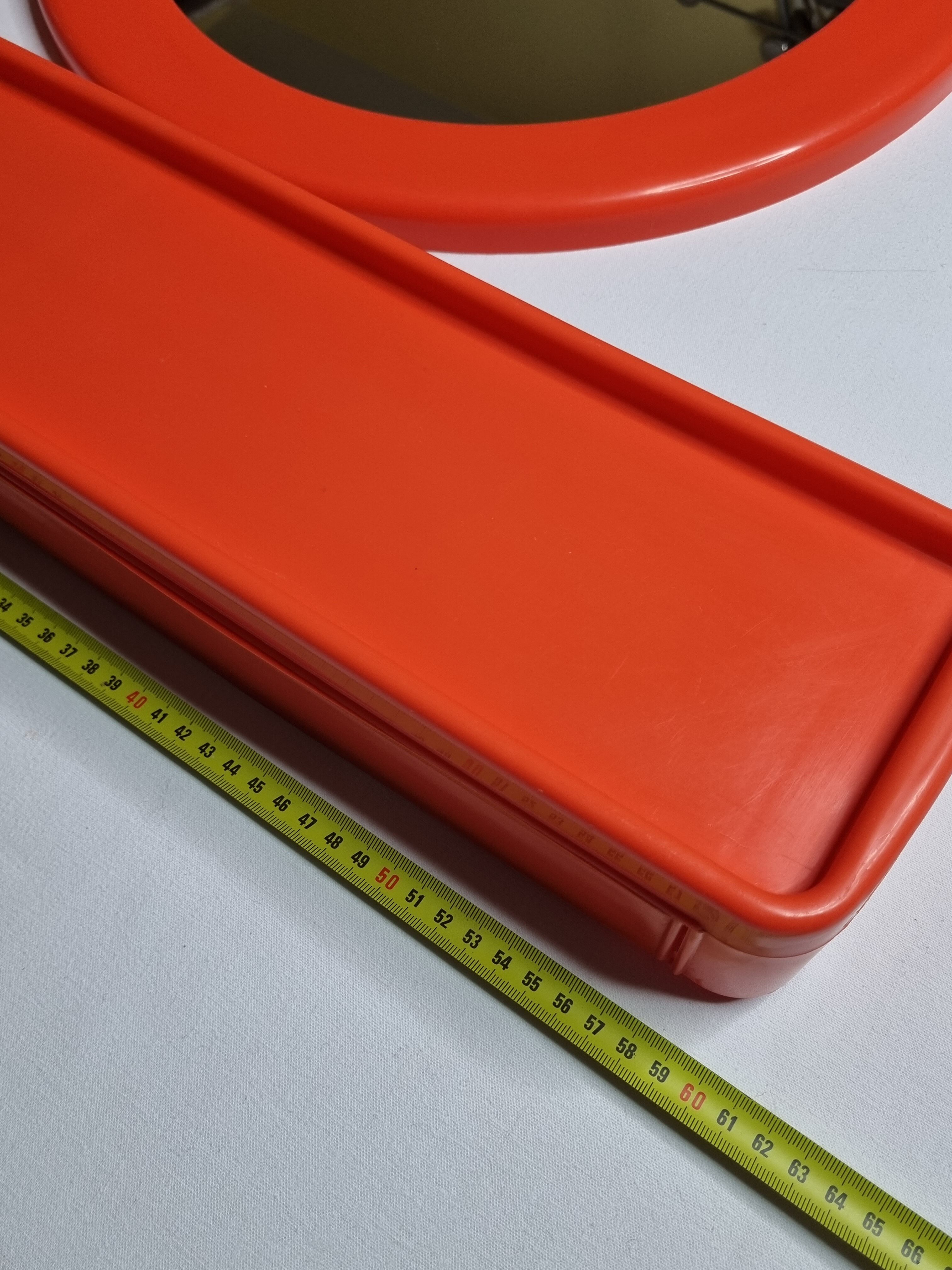 Miroir Syla vintage et étagère de salle de bain, orange, années 70