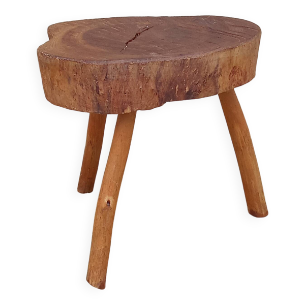 petite table d appoint tripode bois brutaliste vintage