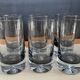 Set of 6 vintage smoked glasses with bubble feet from the 1970s.