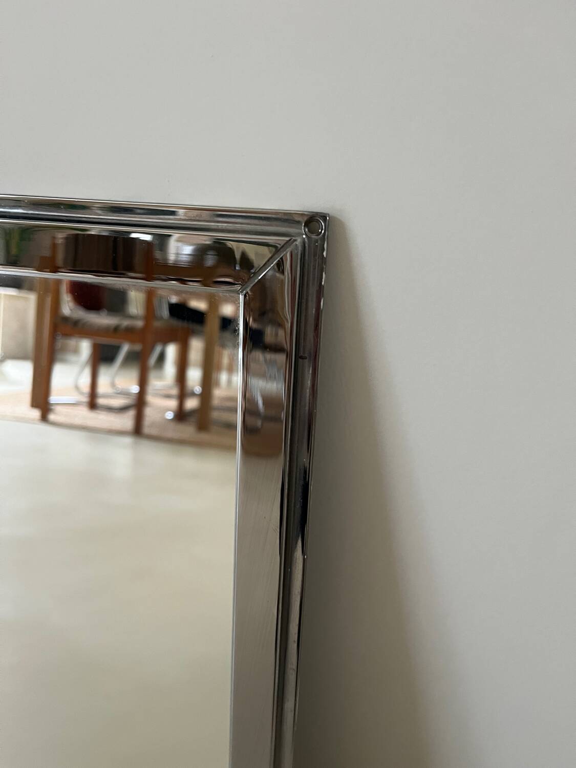 Chromed metal mirror from the 70s