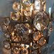 Pair of sconces Palwa in gold metal and Crystal 1960