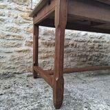Extendable oak farmhouse table