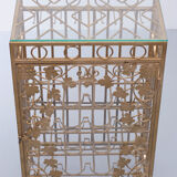 Gold metal wine rack or cocktail bar, 1950s, italy