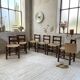 6 straw and oak chairs, mountain furniture