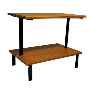 Table d'appoint desserte vintage pieds métal noirs