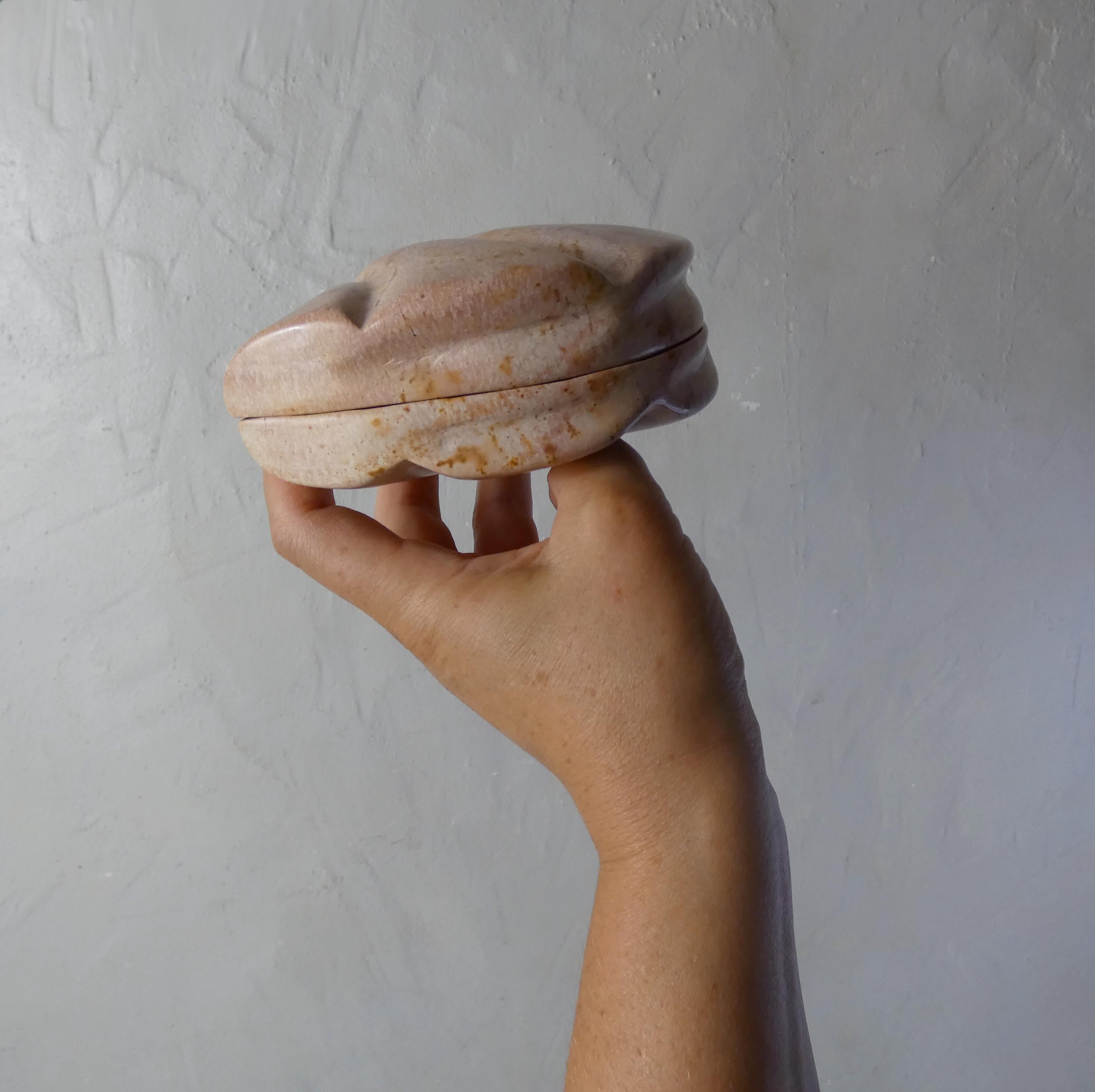 shell-shaped soapstone box