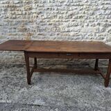 Extendable oak farmhouse table
