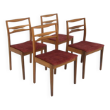 Set of 4 Scandinavian walnut chairs, Sweden, 1960.