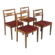 Set of 4 Scandinavian walnut chairs, Sweden, 1960.