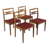 Set of 4 Scandinavian walnut chairs, Sweden, 1960.