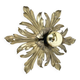 35cm handmade Brass Floral Theatre Wall Ceiling Light, Italy 1970