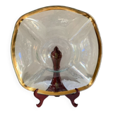 Timeless dish signed Annie Glass 38/36 made in the USA gilded with 24k fine gold