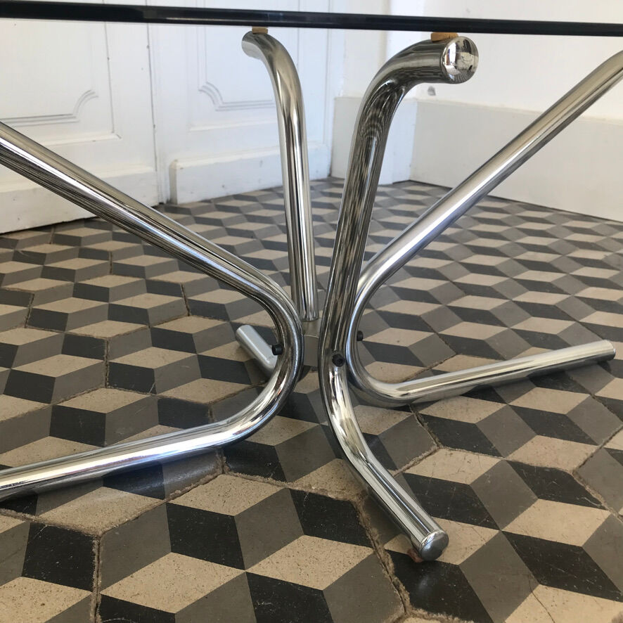 Vintage coffee table smoked glass