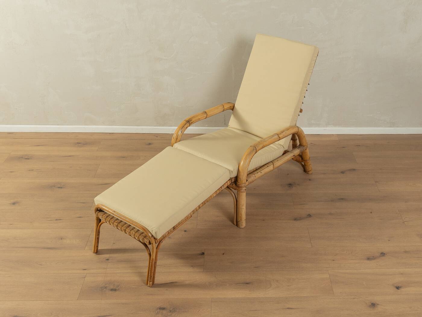 Chaise longue en bambou des années 1960
