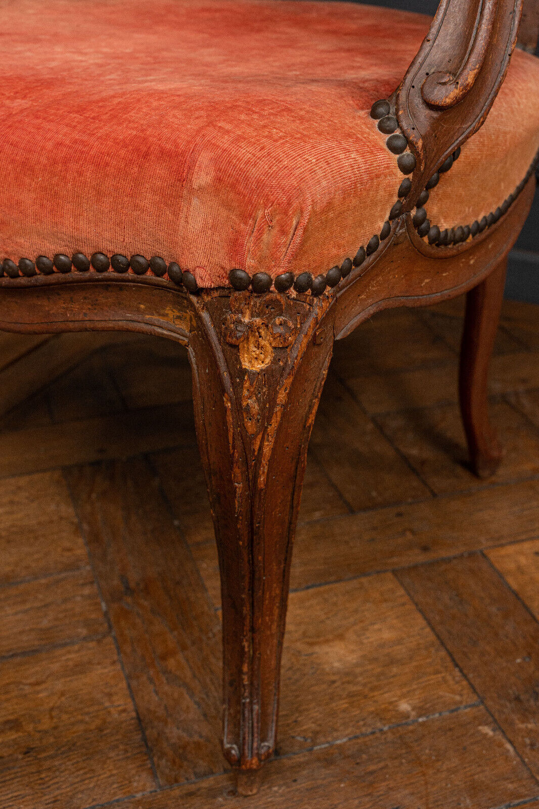 Small convertible armchair Louis XV style late nineteenth velvet