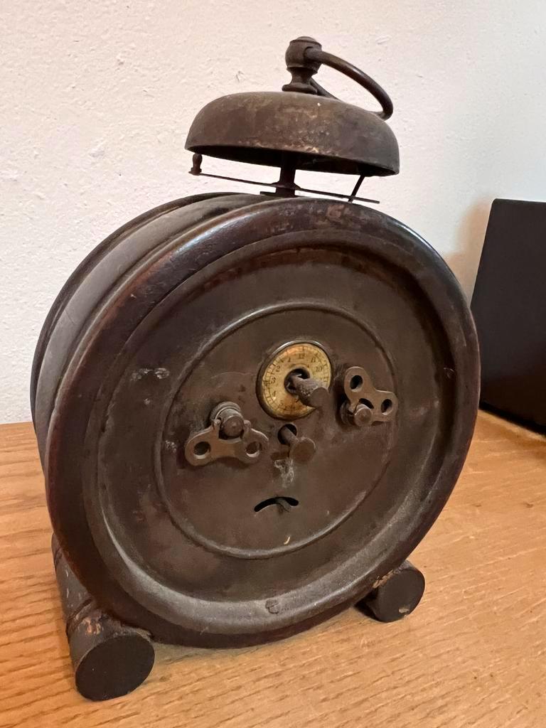 Antique wooden alarm clock / table clock