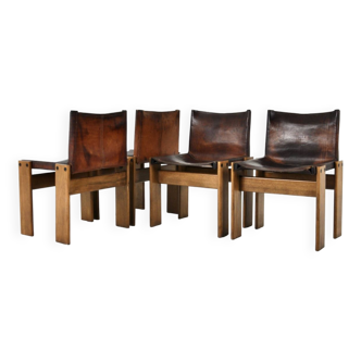 Set of 4 Monk Dining Chairs by Afra & Tobia Scarpa for Molteni, 1970s