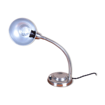 Lampe de table Bauhaus tchèque en acier chromé et aluminium par J. Vorel, années 1930