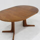 Vintage Danish round extendable dining table teak 1960s Gudme