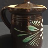 Pitcher covered glazed terracotta alsace Soufflenheim XXth