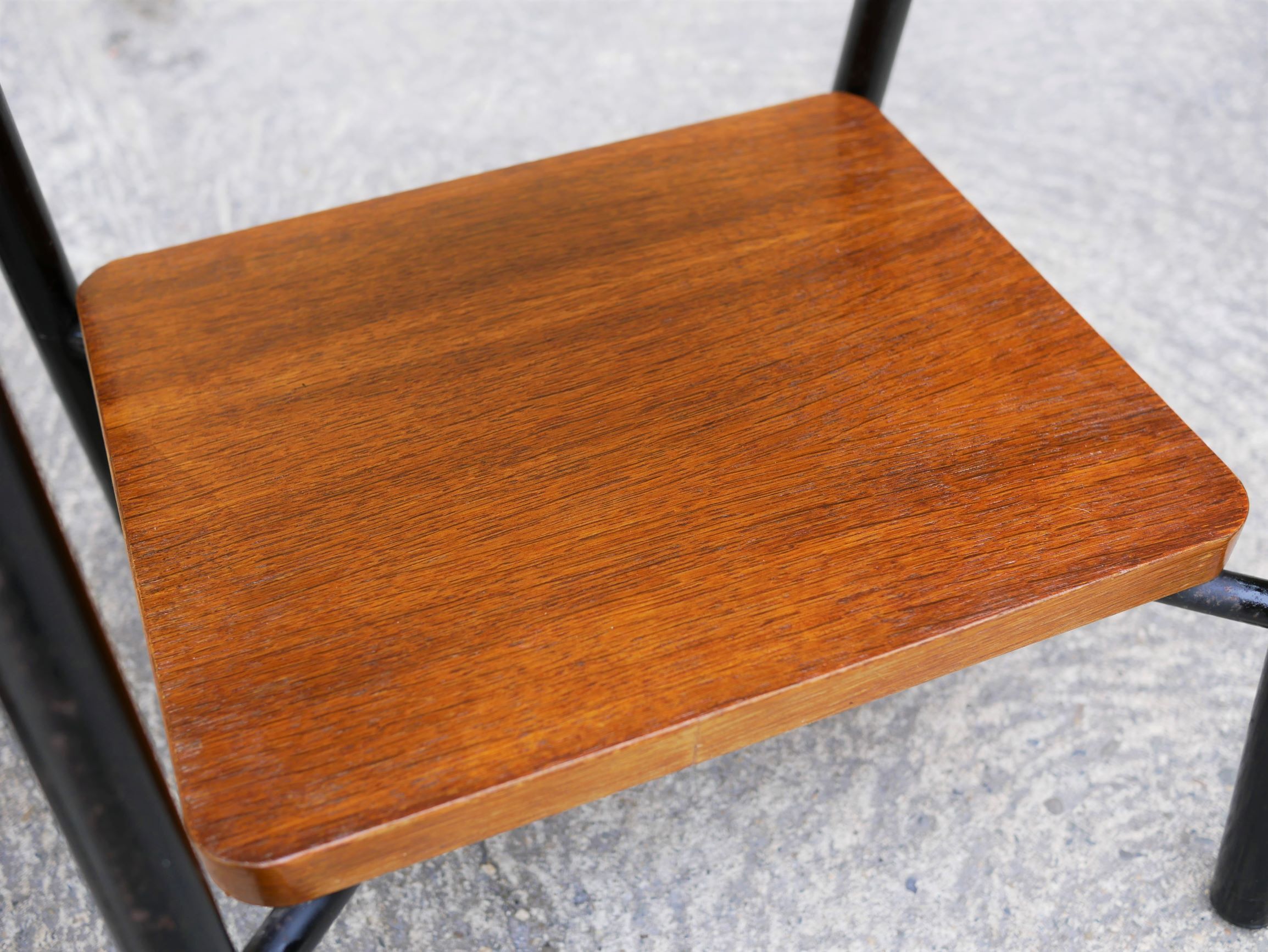 Pair of vintage bedside tables modernists wood and metal