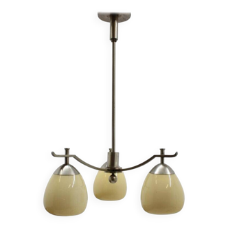 Original Art Deco Bauhaus Chrome Pendant, 1930s / Functionalism