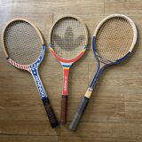 Series of 3 vintage wooden rackets
