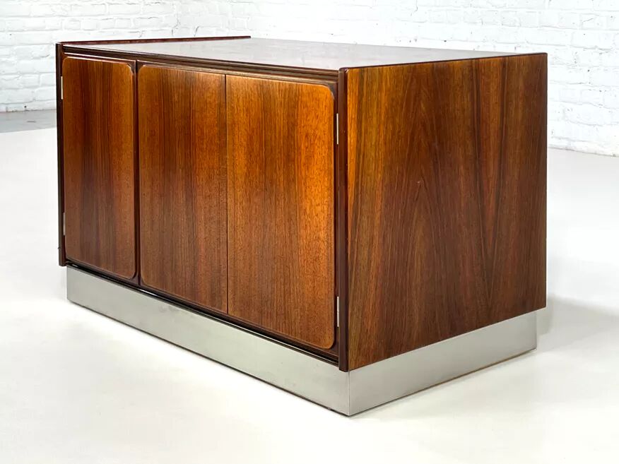 70s sideboard in rosewood and brushed aluminum
