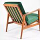 Fauteuil scandinave restauré, icône des années 60, velours
