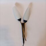Applique 1960 laiton et métal noir