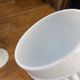 Footed glasses, white opaline chalices
