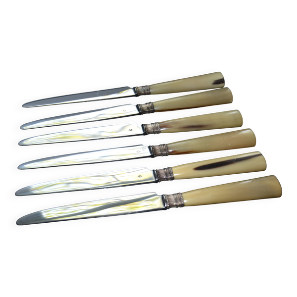 6  anciens couteaux de table signés J Ott Coutellerie de Colmar