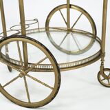 Vintage Brass Bar Cart by Cesare Lacca, Italy, 1950s.