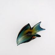 Pocket Vase Flavio Poli Murano Crystal Sommerso Blue Petrol Amber 21cm