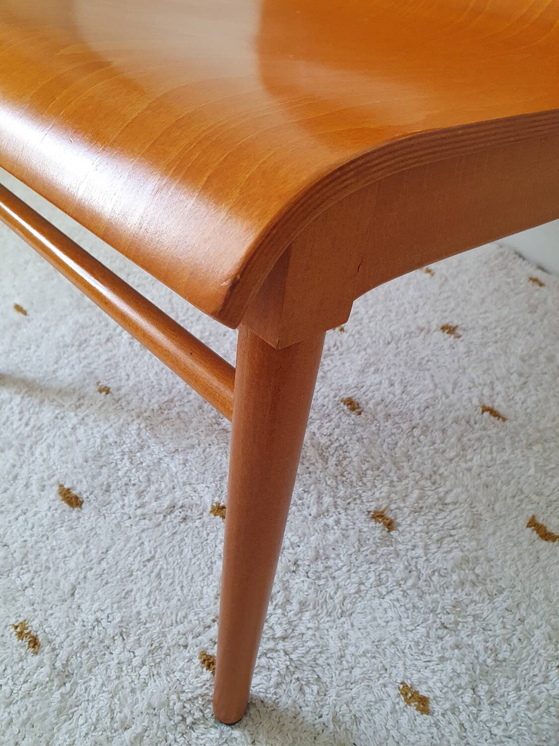 Scandinavian armchair in curved wood