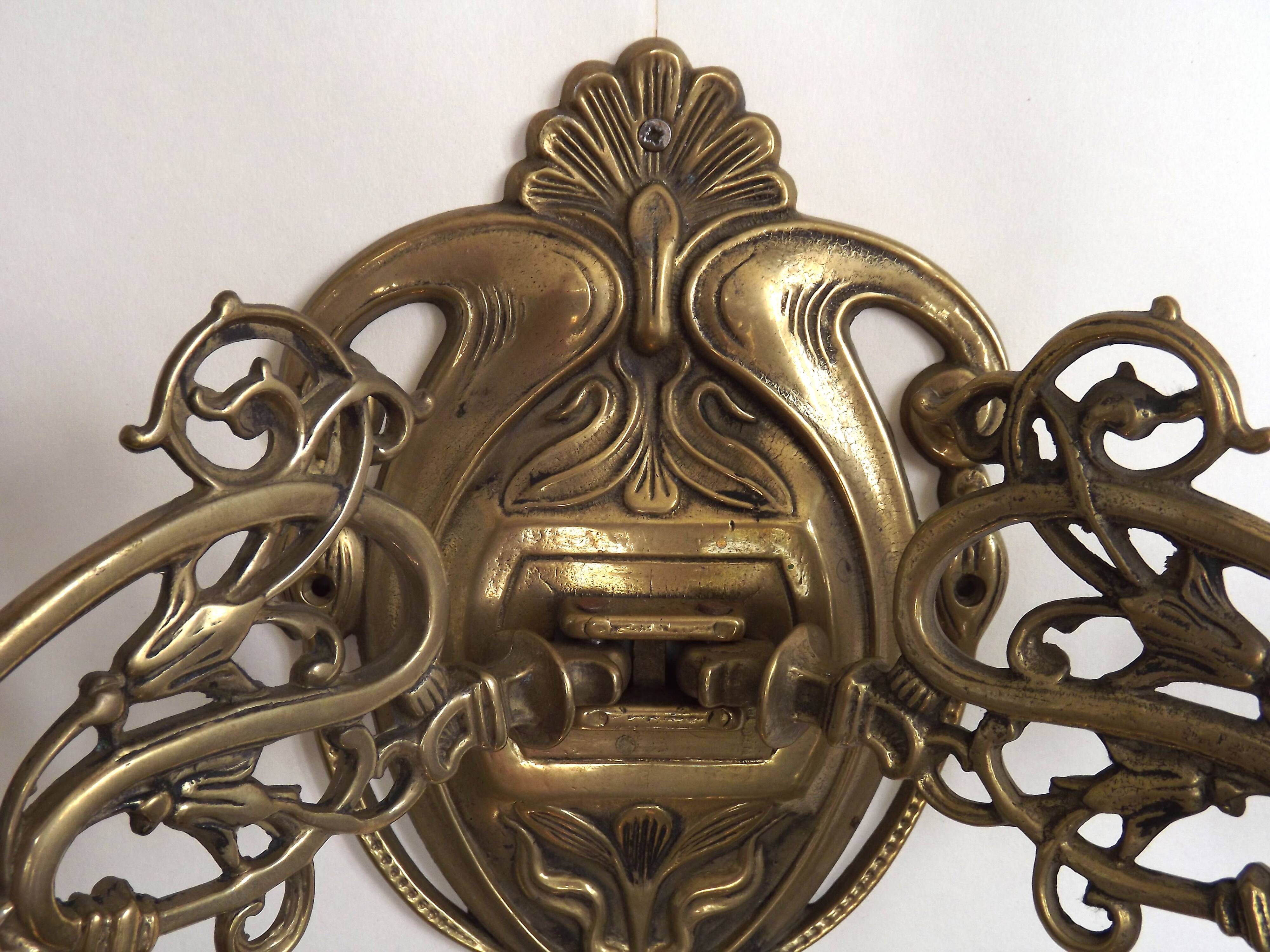 Double candle holder piano wall light in bronze 4874