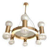 Contemporary luxury ring chandelier with gradient white spheres by simoeng